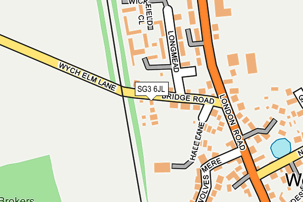 SG3 6JL map - OS OpenMap – Local (Ordnance Survey)
