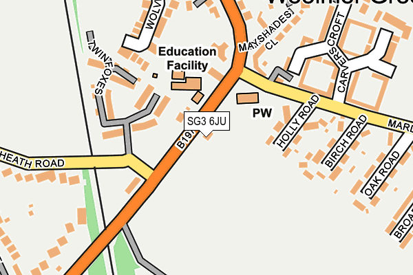 SG3 6JU map - OS OpenMap – Local (Ordnance Survey)