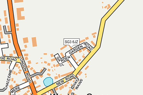 SG3 6JZ map - OS OpenMap – Local (Ordnance Survey)