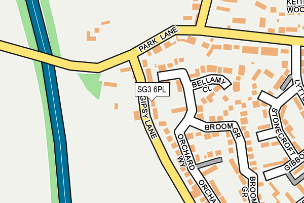 SG3 6PL map - OS OpenMap – Local (Ordnance Survey)