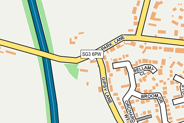 SG3 6PW map - OS OpenMap – Local (Ordnance Survey)