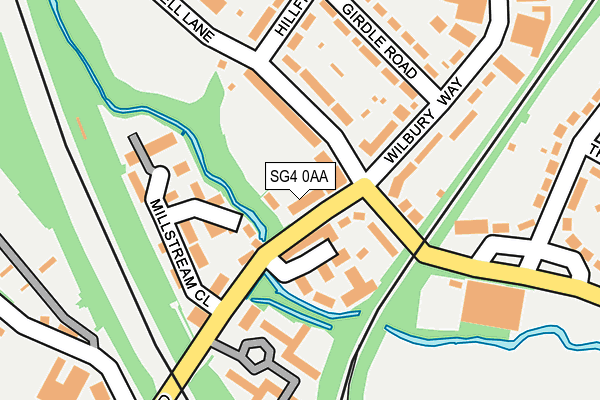 SG4 0AA map - OS OpenMap – Local (Ordnance Survey)