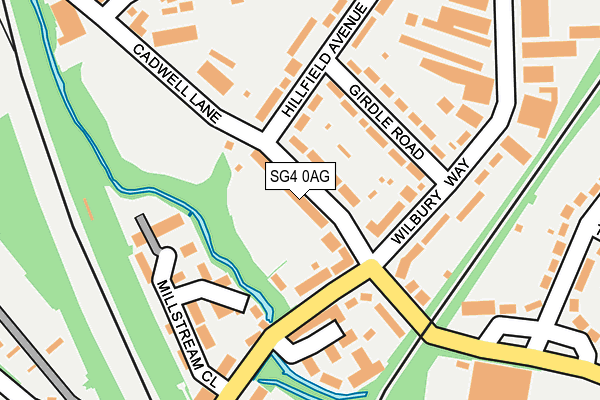 SG4 0AG map - OS OpenMap – Local (Ordnance Survey)
