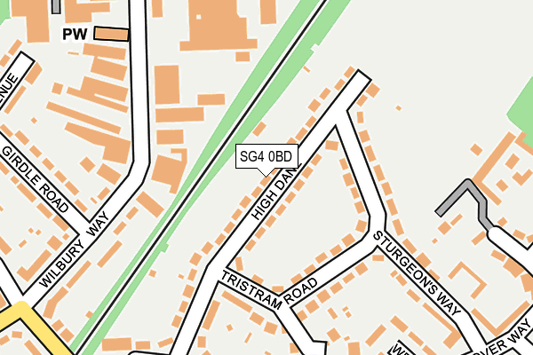 SG4 0BD map - OS OpenMap – Local (Ordnance Survey)
