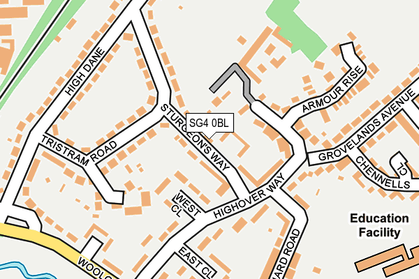 SG4 0BL map - OS OpenMap – Local (Ordnance Survey)
