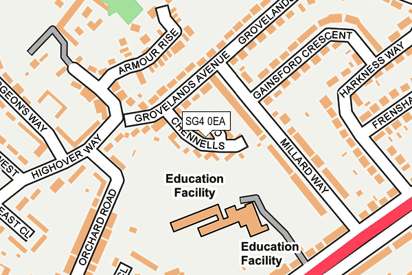 SG4 0EA map - OS OpenMap – Local (Ordnance Survey)