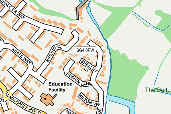 SG4 0PW map - OS OpenMap – Local (Ordnance Survey)