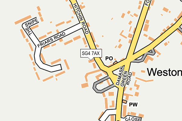 SG4 7AX map - OS OpenMap – Local (Ordnance Survey)