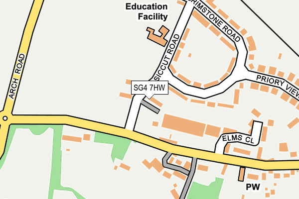 SG4 7HW map - OS OpenMap – Local (Ordnance Survey)