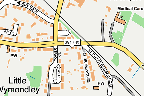 SG4 7HX map - OS OpenMap – Local (Ordnance Survey)