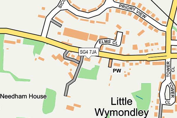 SG4 7JA map - OS OpenMap – Local (Ordnance Survey)