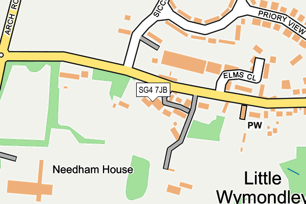 SG4 7JB map - OS OpenMap – Local (Ordnance Survey)