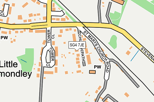 SG4 7JE map - OS OpenMap – Local (Ordnance Survey)