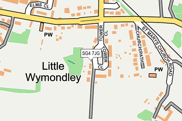 SG4 7JG map - OS OpenMap – Local (Ordnance Survey)