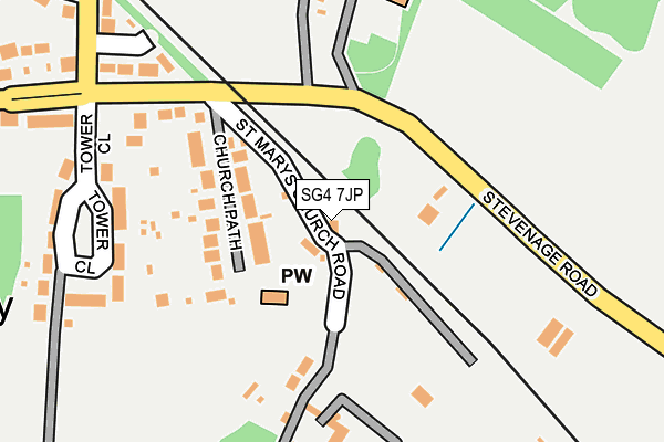 SG4 7JP map - OS OpenMap – Local (Ordnance Survey)