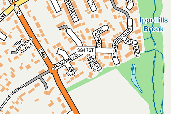 SG4 7ST map - OS OpenMap – Local (Ordnance Survey)