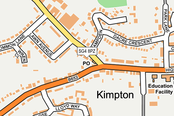 SG4 8PZ map - OS OpenMap – Local (Ordnance Survey)