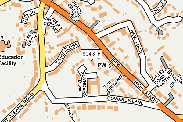 SG4 8TF map - OS OpenMap – Local (Ordnance Survey)