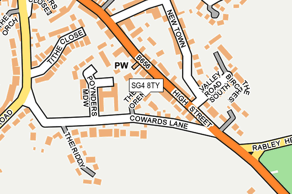 SG4 8TY map - OS OpenMap – Local (Ordnance Survey)