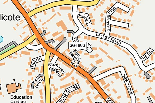 SG4 8US map - OS OpenMap – Local (Ordnance Survey)