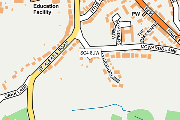 SG4 8UW map - OS OpenMap – Local (Ordnance Survey)