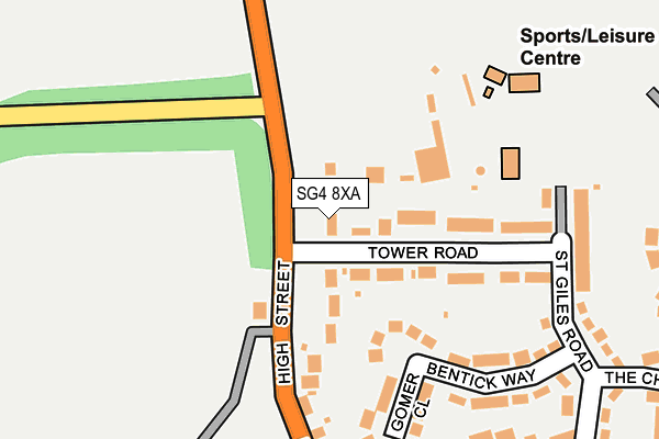 SG4 8XA map - OS OpenMap – Local (Ordnance Survey)