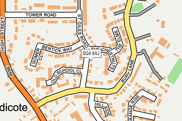 SG4 8XJ map - OS OpenMap – Local (Ordnance Survey)