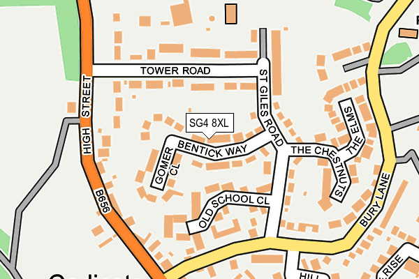 SG4 8XL map - OS OpenMap – Local (Ordnance Survey)