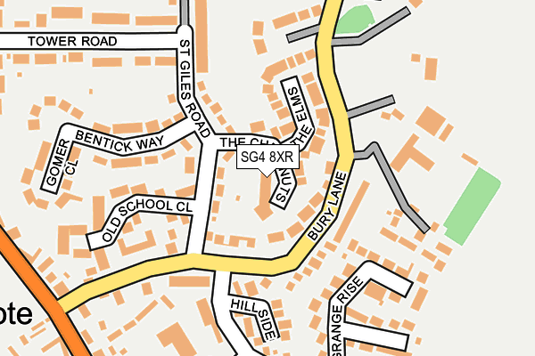 SG4 8XR map - OS OpenMap – Local (Ordnance Survey)