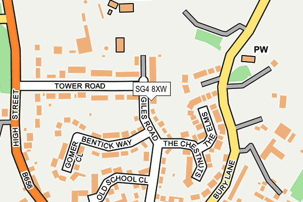 SG4 8XW map - OS OpenMap – Local (Ordnance Survey)