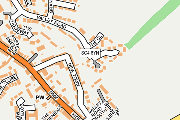 SG4 8YN map - OS OpenMap – Local (Ordnance Survey)