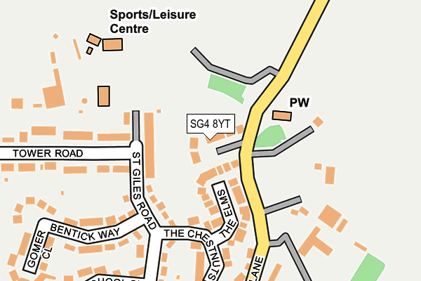 SG4 8YT map - OS OpenMap – Local (Ordnance Survey)