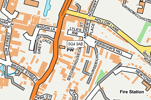 SG4 9AB map - OS OpenMap – Local (Ordnance Survey)