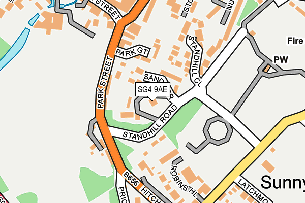 SG4 9AE map - OS OpenMap – Local (Ordnance Survey)