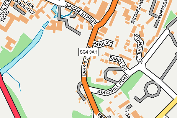 SG4 9AH map - OS OpenMap – Local (Ordnance Survey)