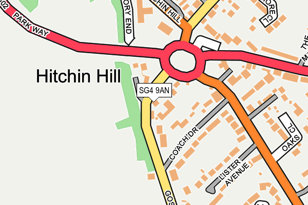 SG4 9AN map - OS OpenMap – Local (Ordnance Survey)