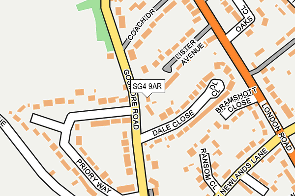 SG4 9AR map - OS OpenMap – Local (Ordnance Survey)