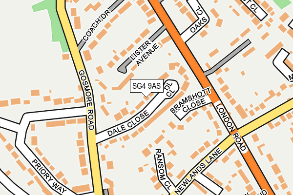 SG4 9AS map - OS OpenMap – Local (Ordnance Survey)