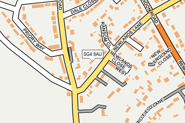 SG4 9AU map - OS OpenMap – Local (Ordnance Survey)