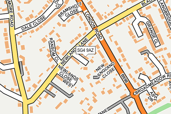 SG4 9AZ map - OS OpenMap – Local (Ordnance Survey)
