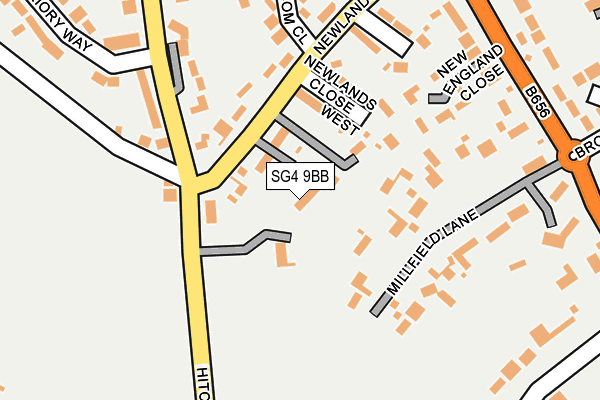 SG4 9BB map - OS OpenMap – Local (Ordnance Survey)