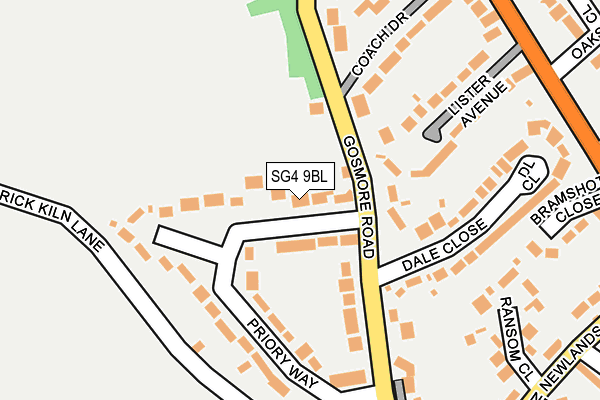 SG4 9BL map - OS OpenMap – Local (Ordnance Survey)