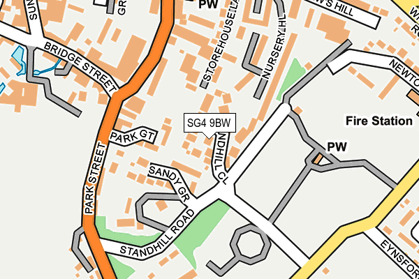 SG4 9BW map - OS OpenMap – Local (Ordnance Survey)