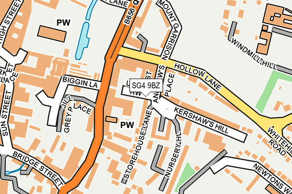 SG4 9BZ map - OS OpenMap – Local (Ordnance Survey)