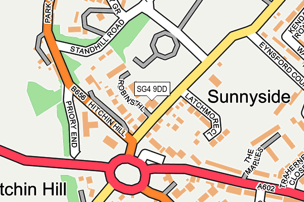 SG4 9DD map - OS OpenMap – Local (Ordnance Survey)