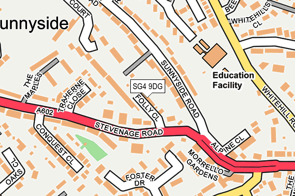 SG4 9DG map - OS OpenMap – Local (Ordnance Survey)