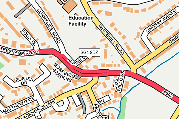 SG4 9DZ map - OS OpenMap – Local (Ordnance Survey)