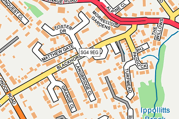 SG4 9EG map - OS OpenMap – Local (Ordnance Survey)