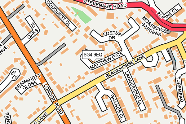 SG4 9EQ map - OS OpenMap – Local (Ordnance Survey)