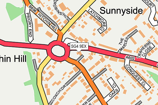 SG4 9EX map - OS OpenMap – Local (Ordnance Survey)